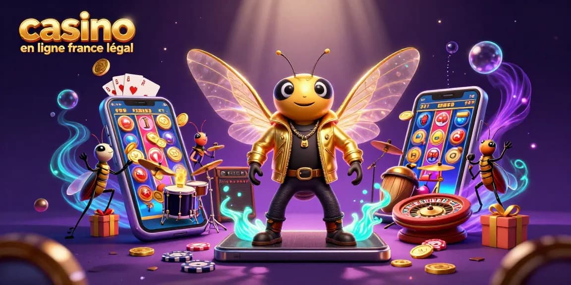 Découvrez l'univers captivant du casino en ligne légal en France avec une scène colorée de jeux.