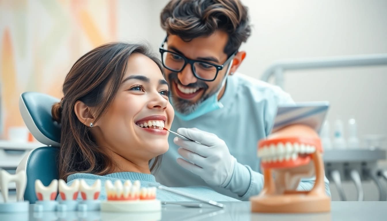 Orthodontist Edmonton consults with a patient in a modern clinic, showcasing expert care.