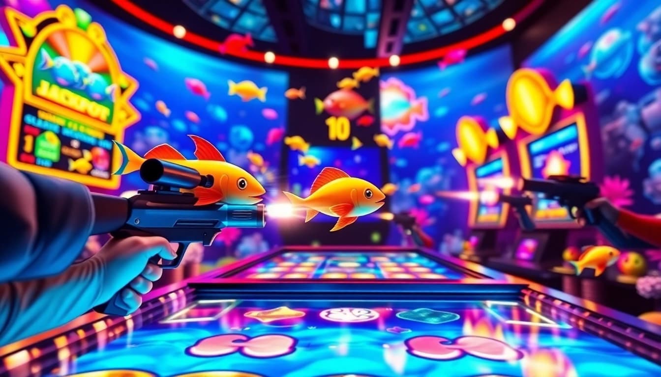 Bắn cá đổi thưởng gameplay showcasing thrilling underwater action and vibrant graphics.