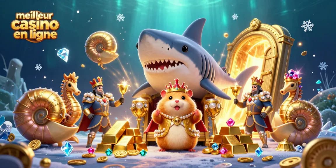 Jouer dans le meilleur casino en ligne pour 2026 avec un roi hamster et ses gardes sous-marins en 3D.
