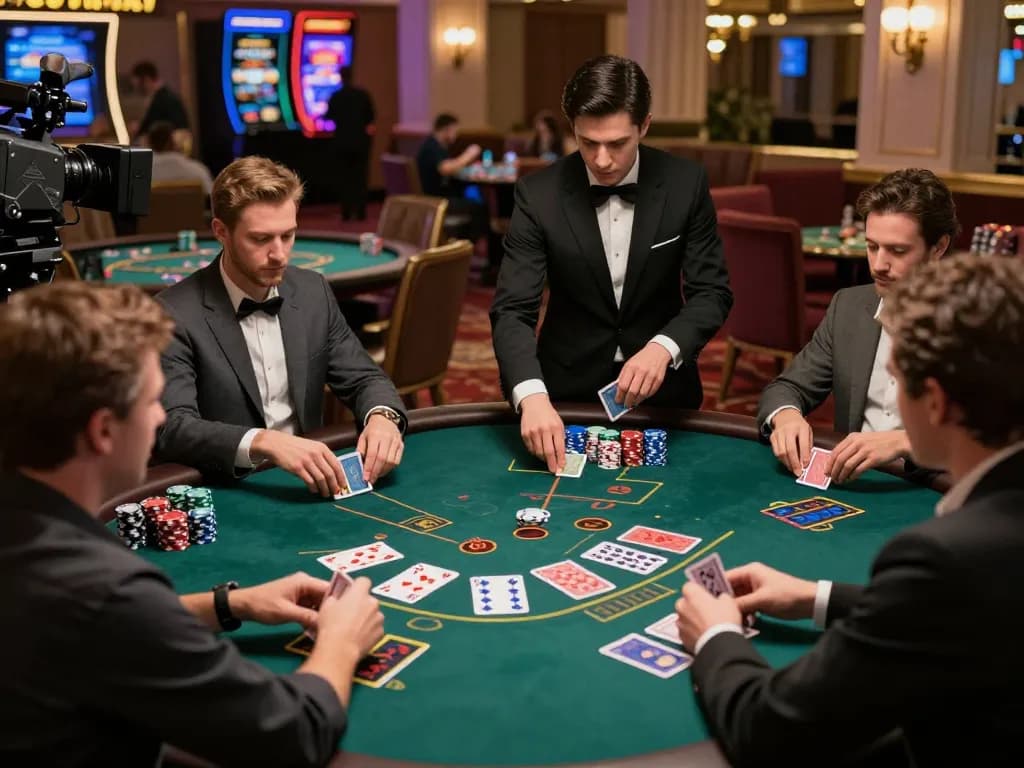 Players engaged at SC88 blackjack table, showcasing high-stakes action and a luxurious casino atmosphere.