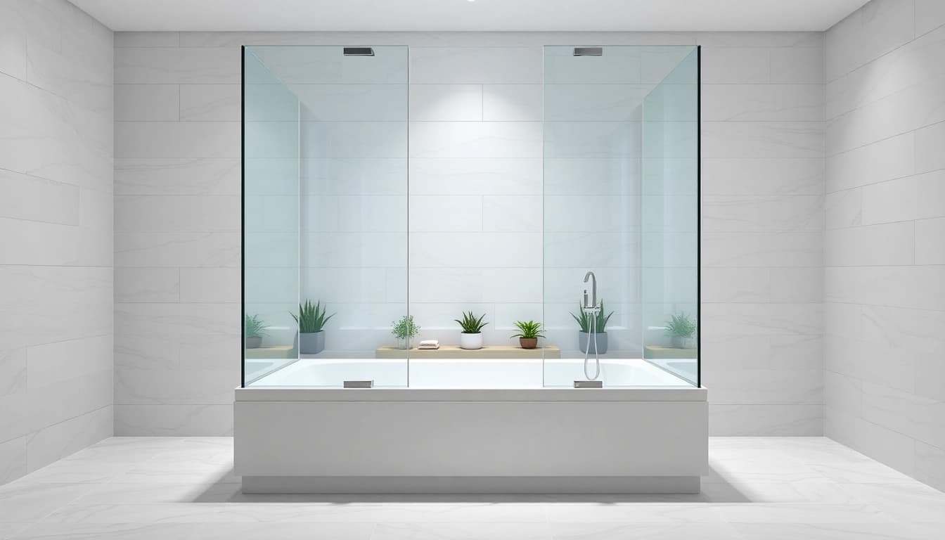 Installer la paroi de douche à l'italienne dans une salle de bain moderne et élégante.