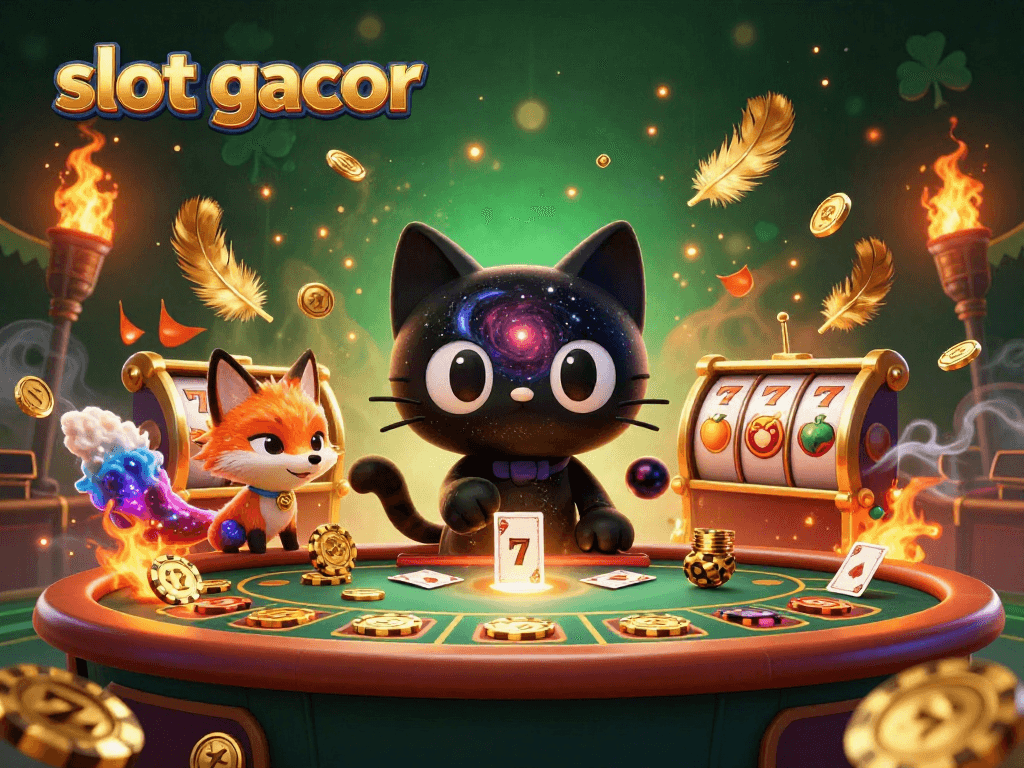 Engage with slot gacor featuring a cosmic casino scene with animated characters and vibrant elements.