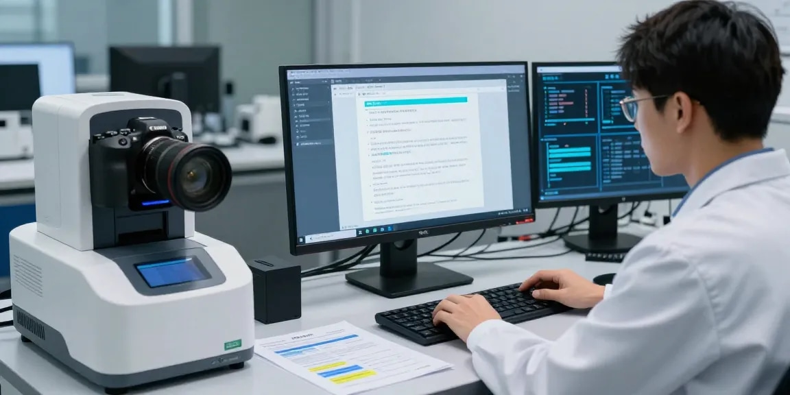 Detect fraud in PDF documents with advanced AI technology in a professional lab.