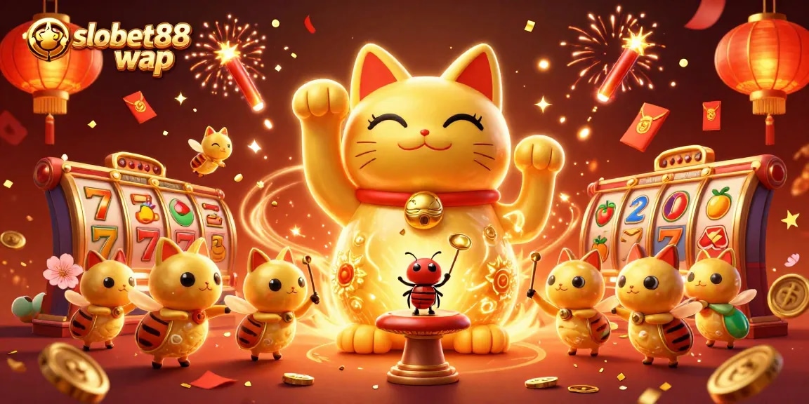 Experience the vibrant sbobet88 wap casino scene with golden fireflies and rich gaming symbols.