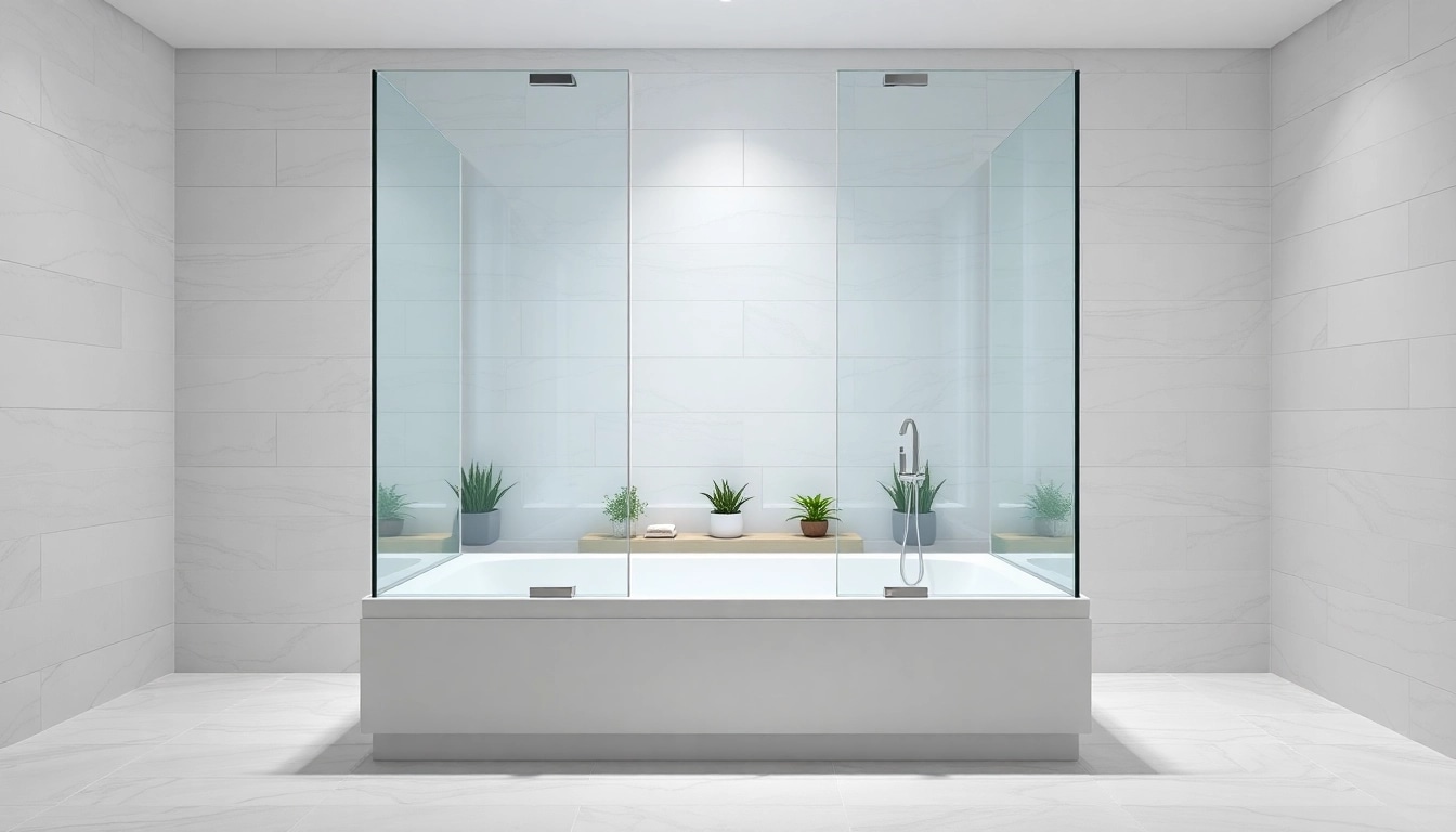 Installer la paroi de douche à l'italienne dans une salle de bain moderne et élégante.