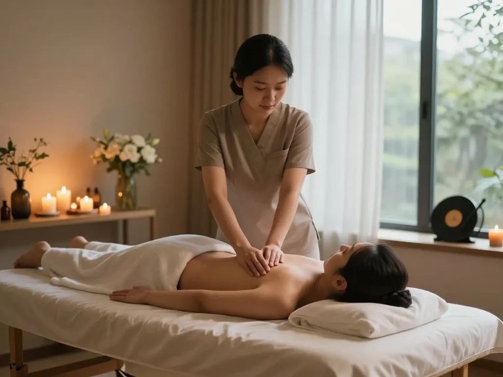 Experience a rejuvenating 삼성동마사지 session in a tranquil spa environment with calming elements.