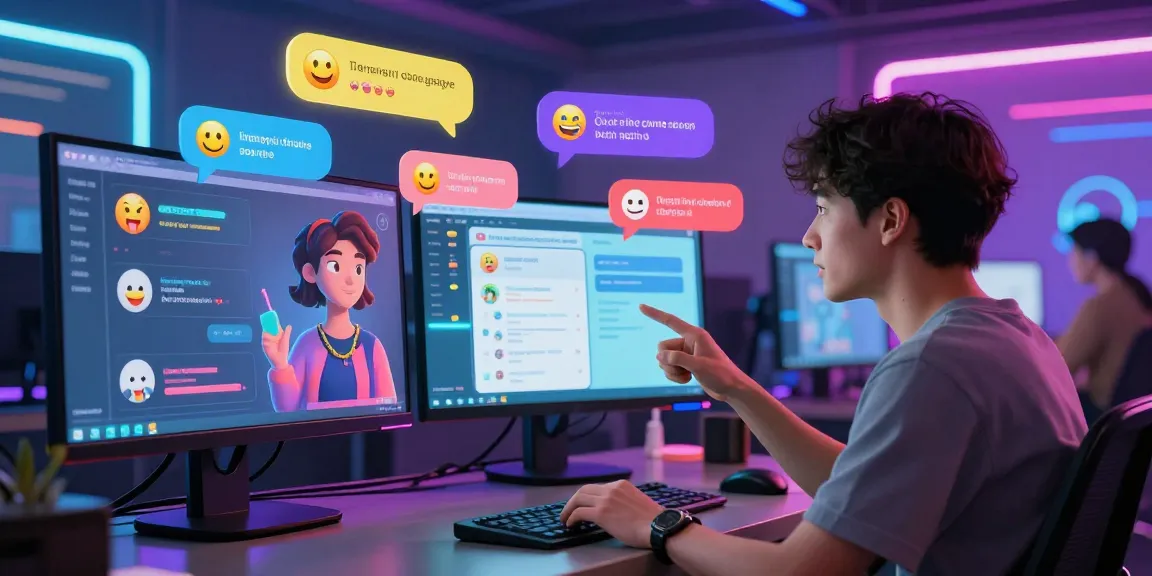 Engaging spicy chat interaction with an animated AI companion in a vibrant, tech-savvy virtual setting.