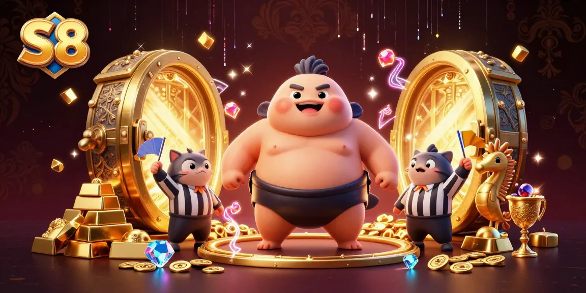 S8's vibrant blowfish-themed online casino illustration features diverse game elements and coastal themes in a rich, engaging scene.