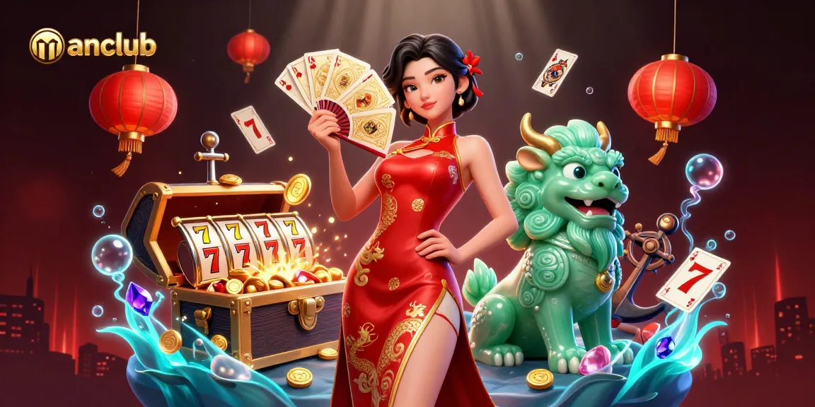 Experience the thrilling games at manclub with unique slot features, neon lights, and exciting gambling action.