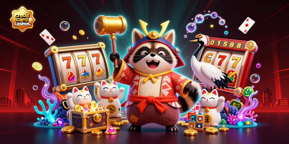 Experience the excitement of credit card casinos with vibrant characters and rich gambling-themed elements!