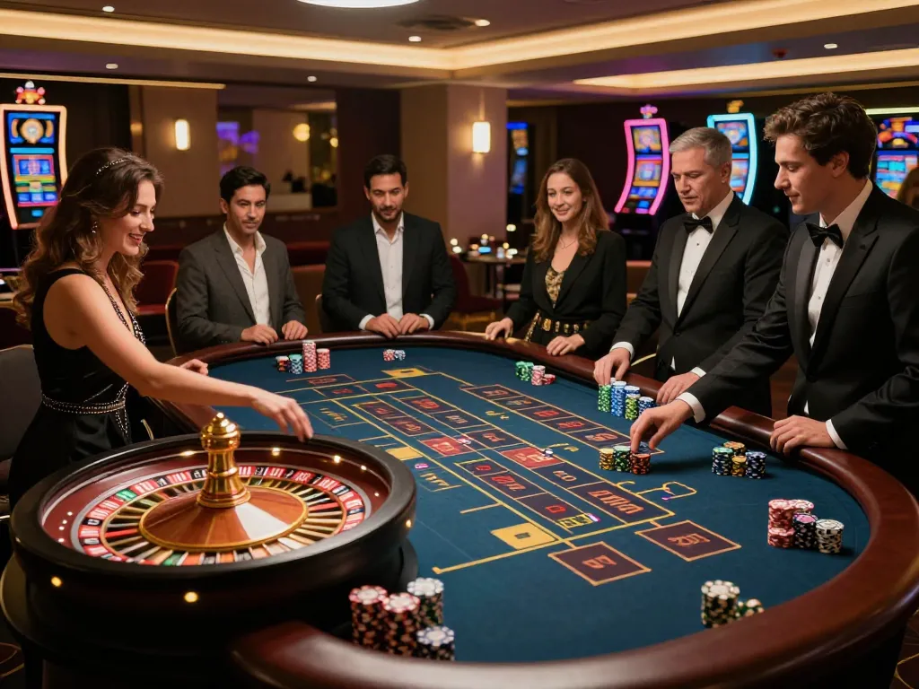 Engaged players placing bets at a roulette table while experiencing giường bệnh nhân in a vibrant casino atmosphere.