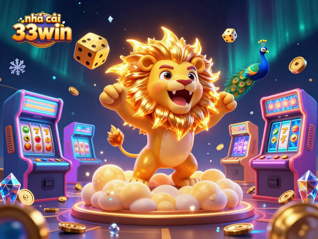 Engage with nhà cái 33win in an exhilarating illustrated casino scene, featuring vibrant game elements.