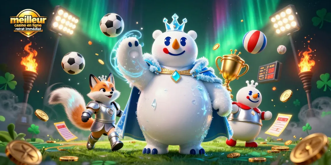 Véritable aventure au meilleur casino en ligne retrait immédiat avec un ours blanc royal et un renard en armure, entourés d'éléments de jeu.