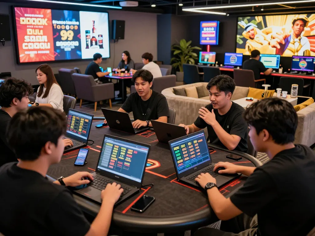 Players engaged in online gaming at Situs Togel platform, showcasing excitement and strategy.