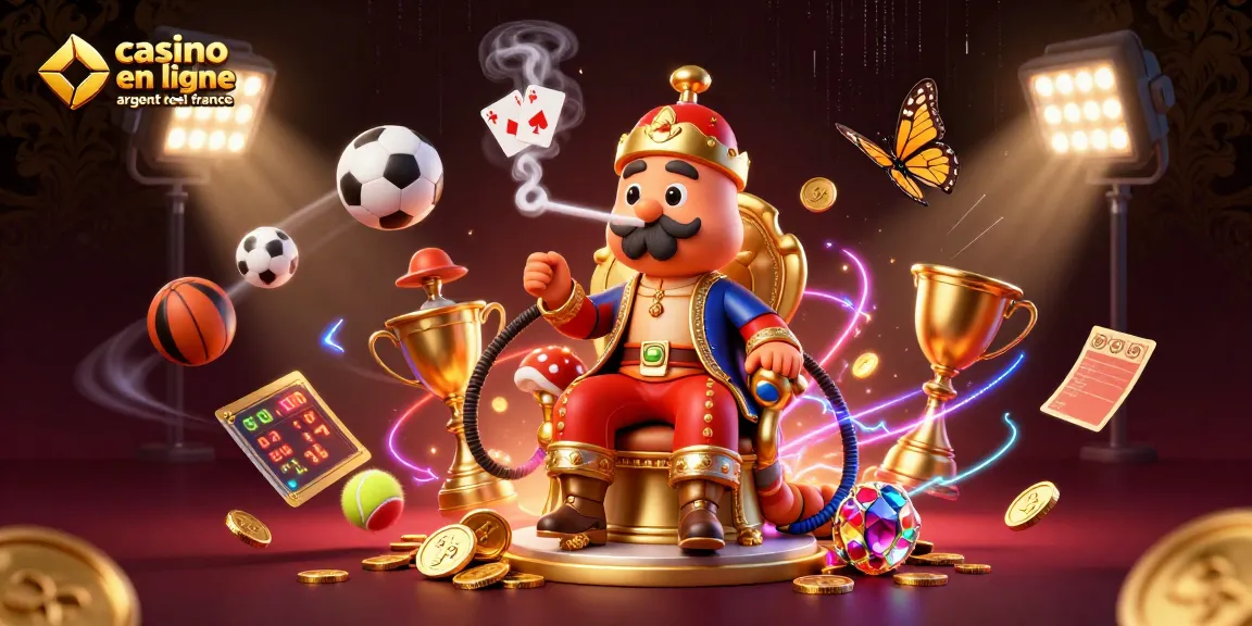 Découvrez les jeux de casino en ligne argent réel France avec une scène immersive, pleine de symboles de gains.