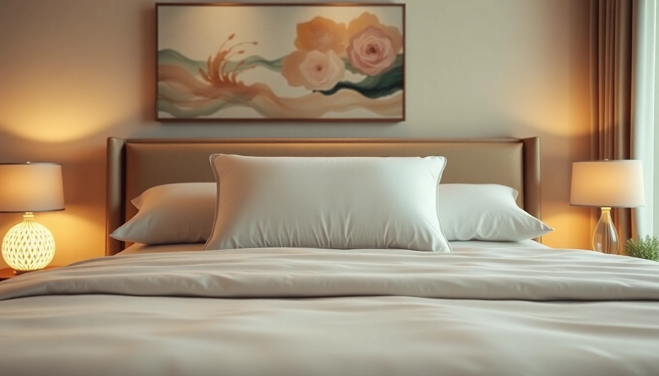 Experience the comfort of a stearns and foster pillow on an elegant bed setting.