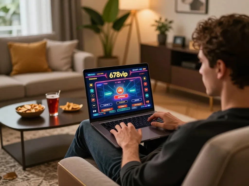 Player enjoying online gaming at 678vip, showcasing an engaging and immersive casino experience.