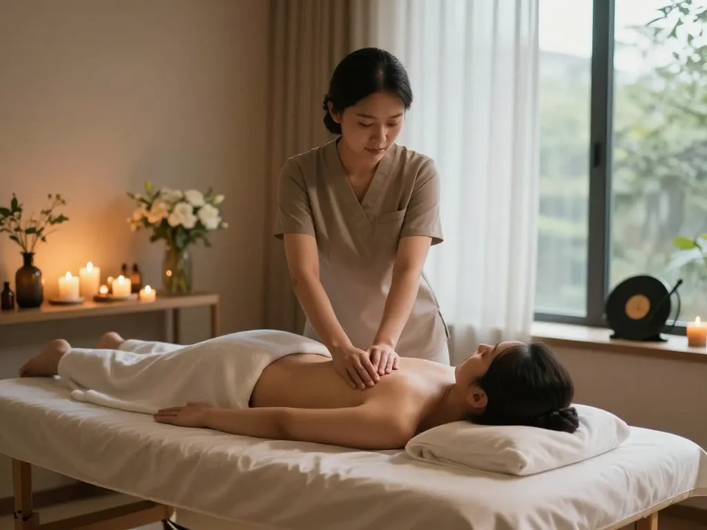 Experience a rejuvenating 삼성동마사지 session in a tranquil spa environment with calming elements.