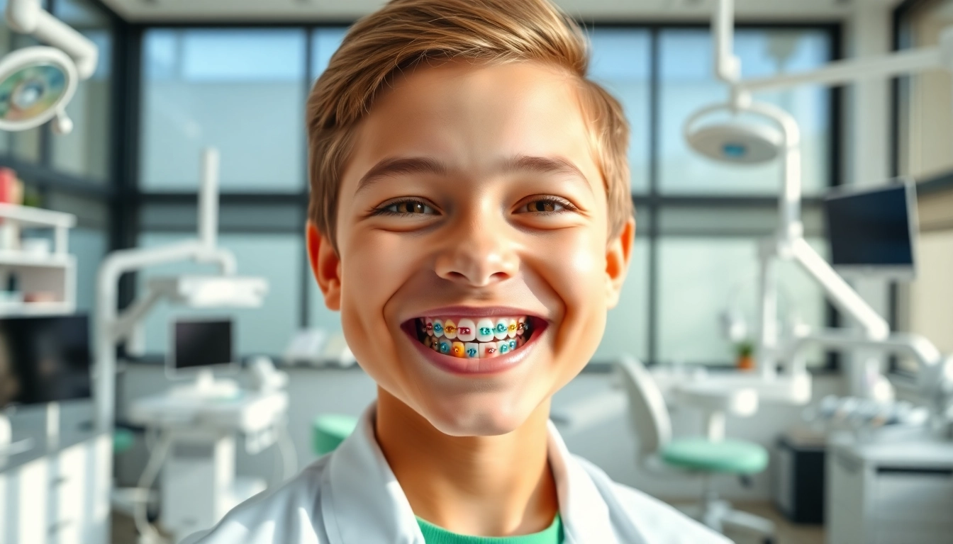 Smiling patient showcasing braces at level orthodontics north clinic.
