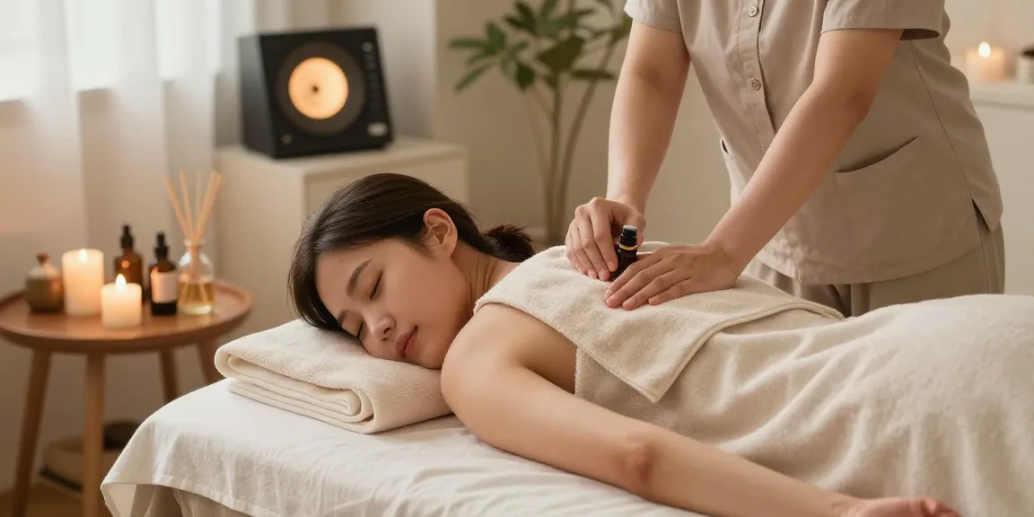 부평출장마사지와 함께 편안한 홈 환경에서 테라피를 받고 있는 모습