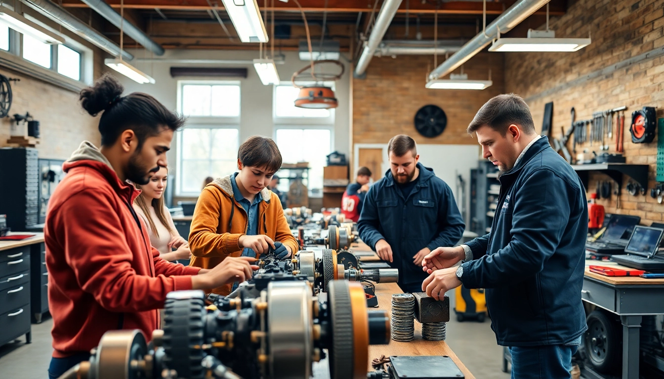 Students collaborating in a trade school in Tennessee, highlighting hands-on learning experiences.