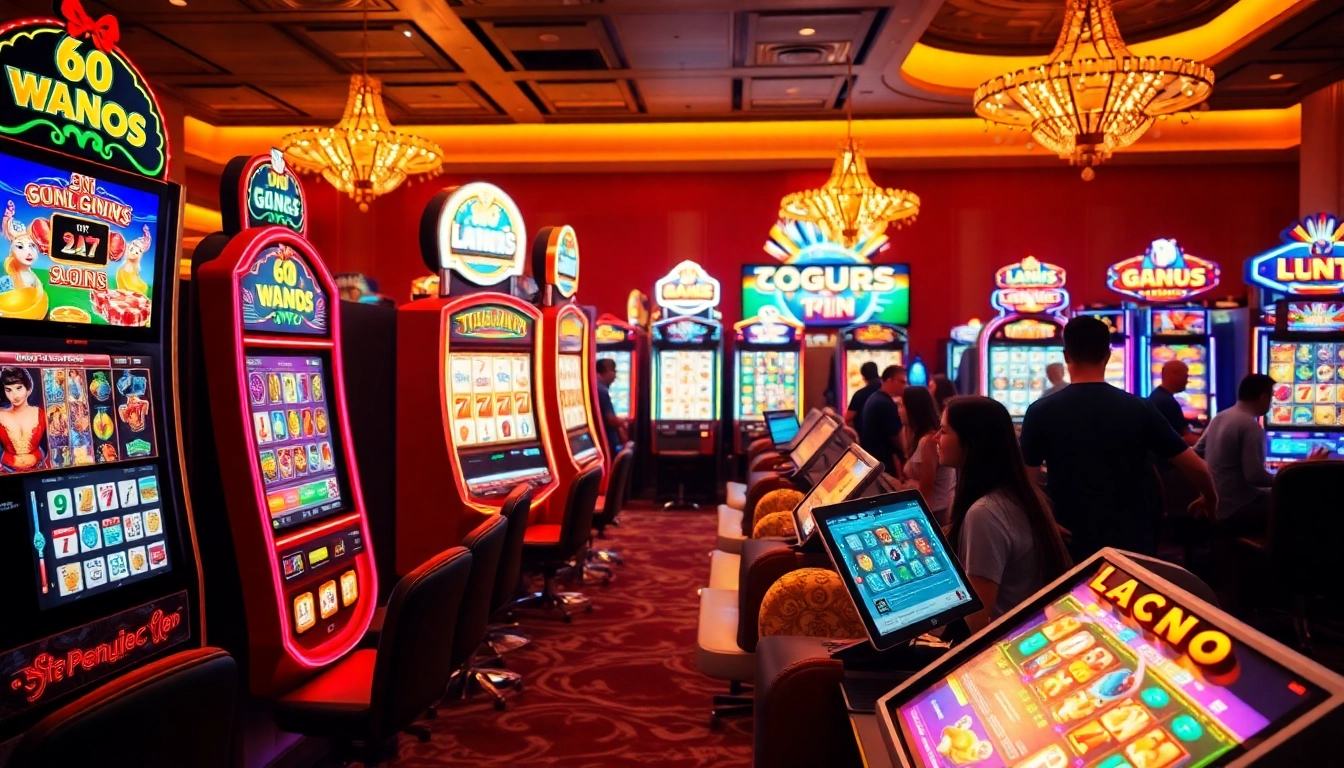 Engaging players spin the reels on slot online machines in a vibrant digital casino.