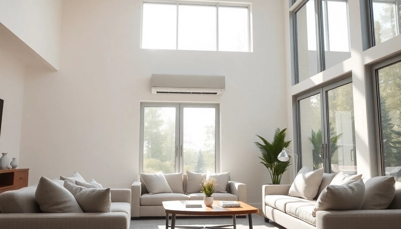 Enhance comfort with Daikin mini split AC, sleek design in a stylish living room setup.