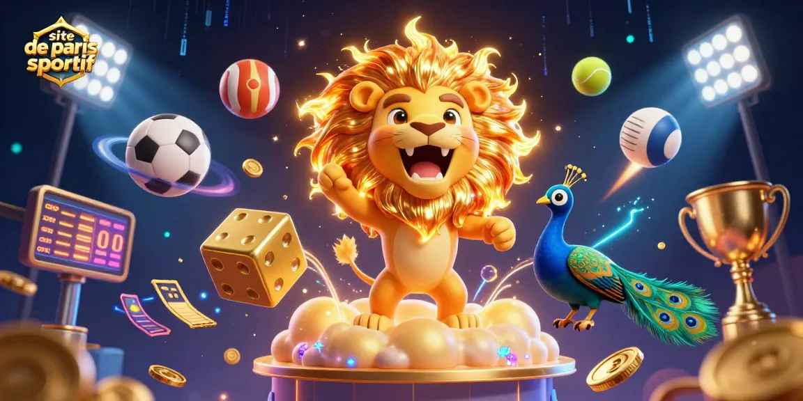 Pariez sur le meilleur site de paris sportif avec un lion solaire et des éléments dynamiques