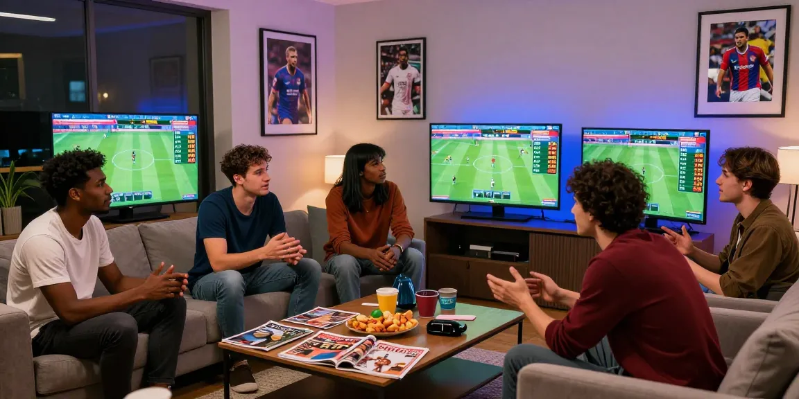 Friends analyzing ty le keo while watching live football matches together for enhanced betting strategies.