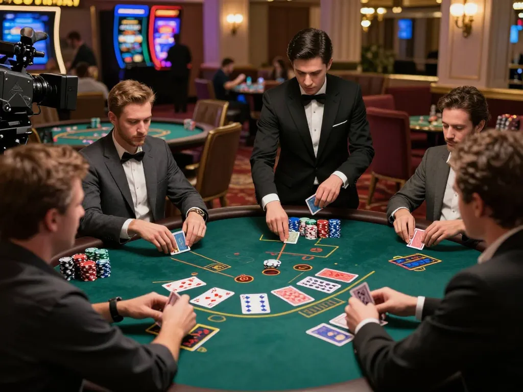 Players engaged at SC88 blackjack table, showcasing high-stakes action and a luxurious casino atmosphere.