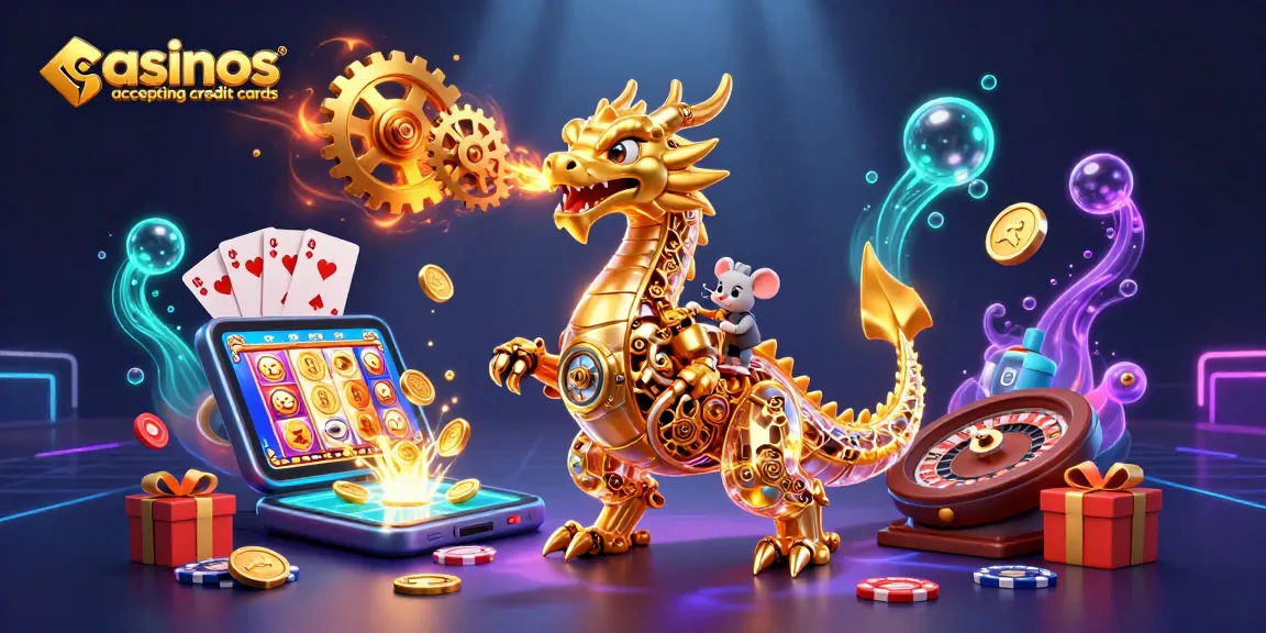 Experience the excitement at casinos accepting credit cards with golden dragon and dynamic casino elements.