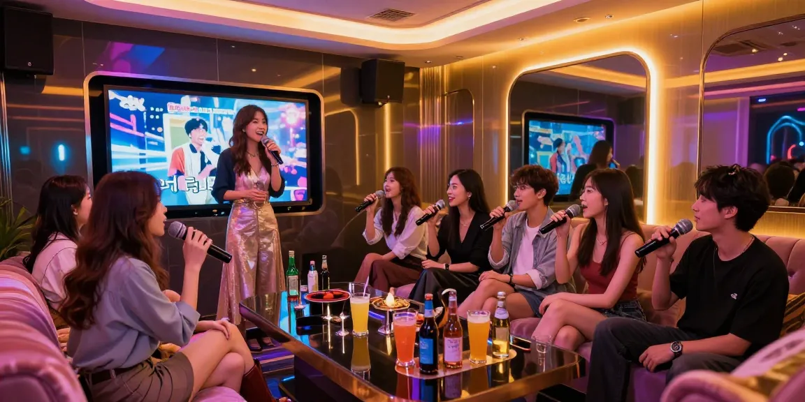 인천쓰리노에서 친구들과 함께 즐거운 노래와 술자리를 만끽하는 모습