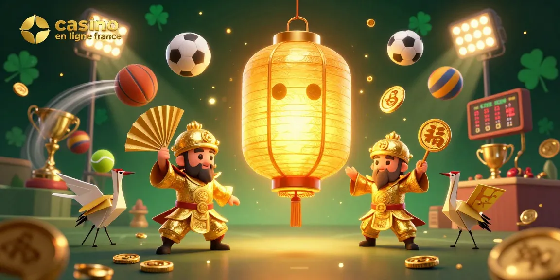 Découvrez un casino en ligne France animé avec un esprit lantern et des guerriers en papier, illustrant la chance.