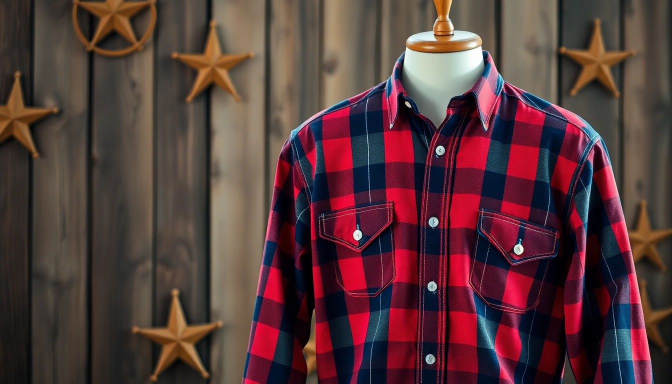 Showcasing a cowboy shirt Canada against a rustic backdrop highlighting its design and detailing.