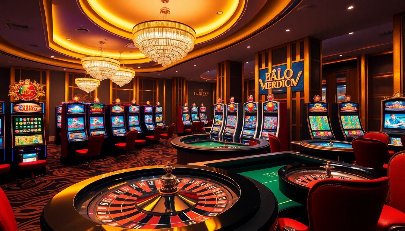Experience thrilling gameplay with slots and live action at https://m-100cuci.net/, showcasing a vibrant casino atmosphere.