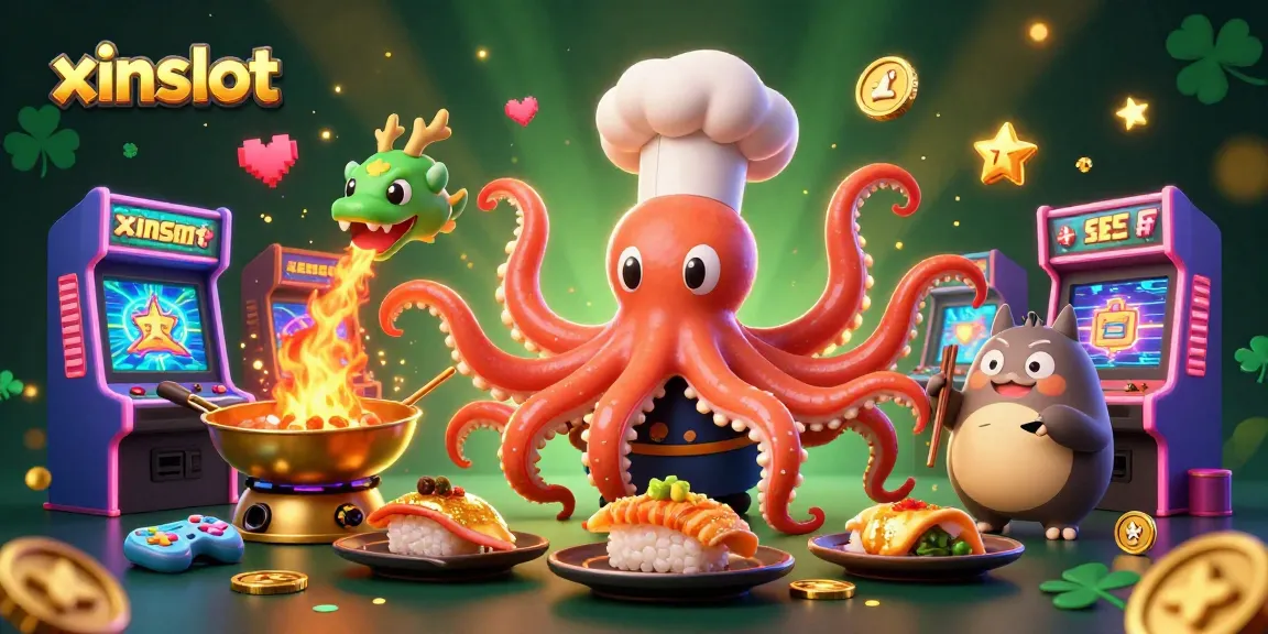 Experience vibrant gaming thrills at xinslot with dynamic characters and colorful arcade elements in a casino setting.