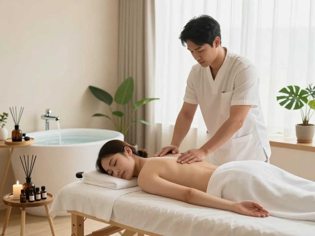 Luxurious 포항스웨디시 massage in a calming spa environment, promoting relaxation and wellness.