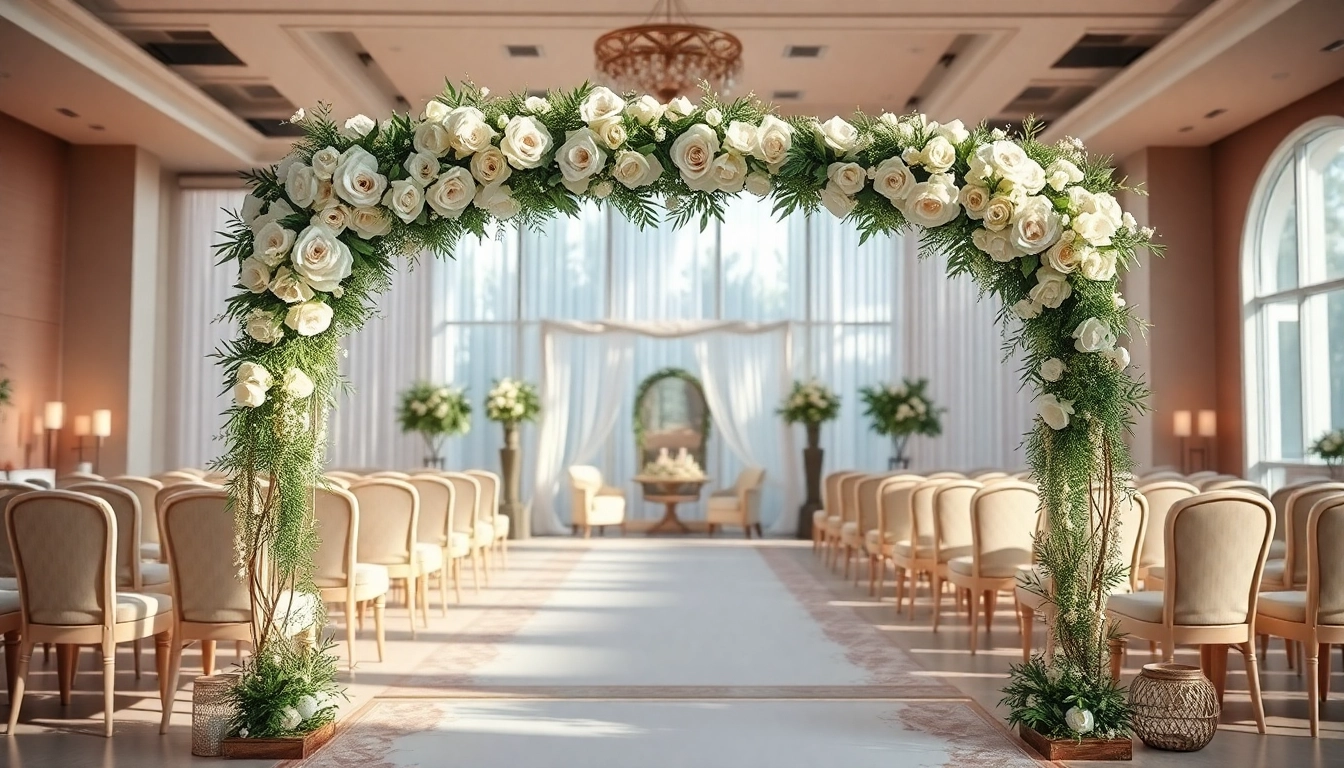 Experience a stunning Wedding Event Space Jacksonville with elegant floral decorations and romantic lighting.