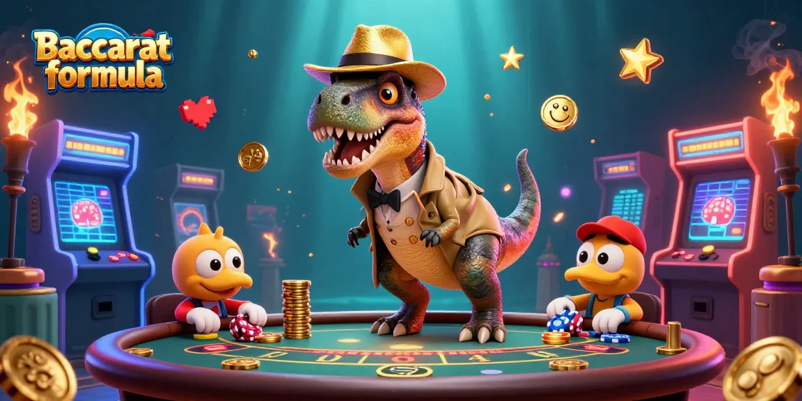 Experience the Baccarat formula with vibrant characters countering at a casino table.