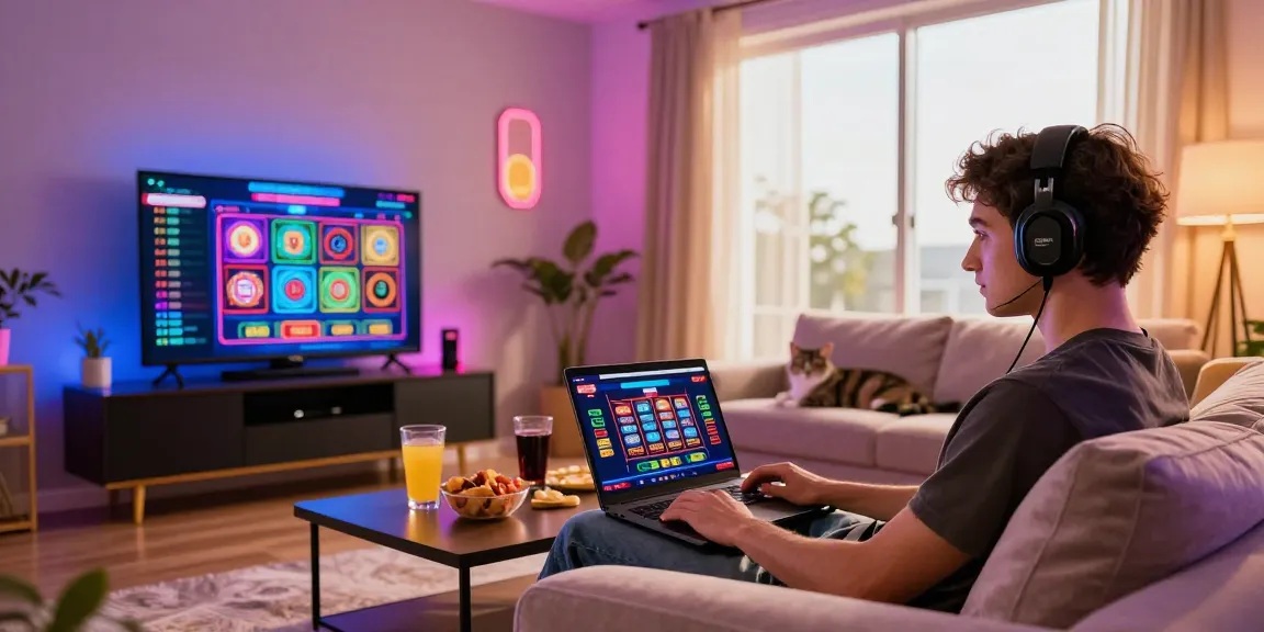 Excited player engaged in credit card casinos playing live dealer games at home.