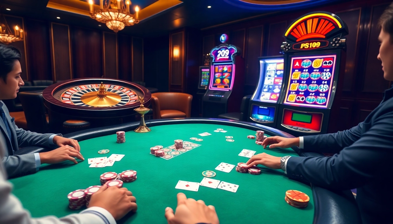 Experience the excitement of gaming at PS 99 with vibrant casino tables and thrilling action.