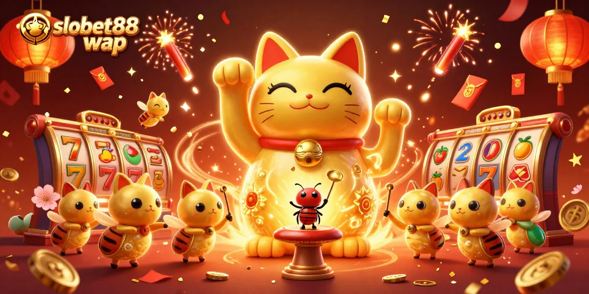 Experience the vibrant sbobet88 wap casino scene with golden fireflies and rich gaming symbols.
