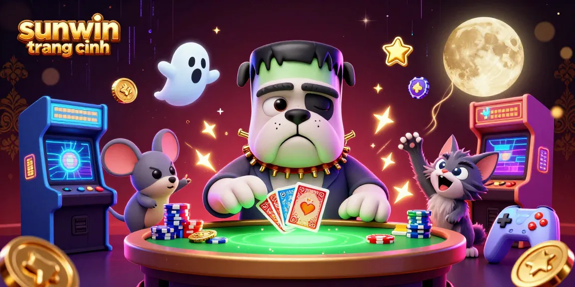 Experience thrilling gambling at sunwin trang chính with a lively 3D casino illustration showcasing vibrant characters and exciting games.
