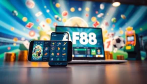 AF88 online gaming platform interface showcasing user-friendly design and vibrant gaming elements.