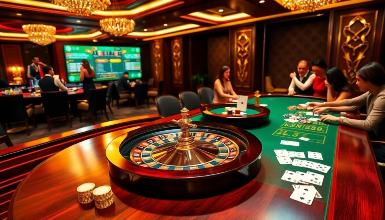 Experience the thrill of gambling at XX88 with an elegant digital roulette scene featuring poker chips and cards.