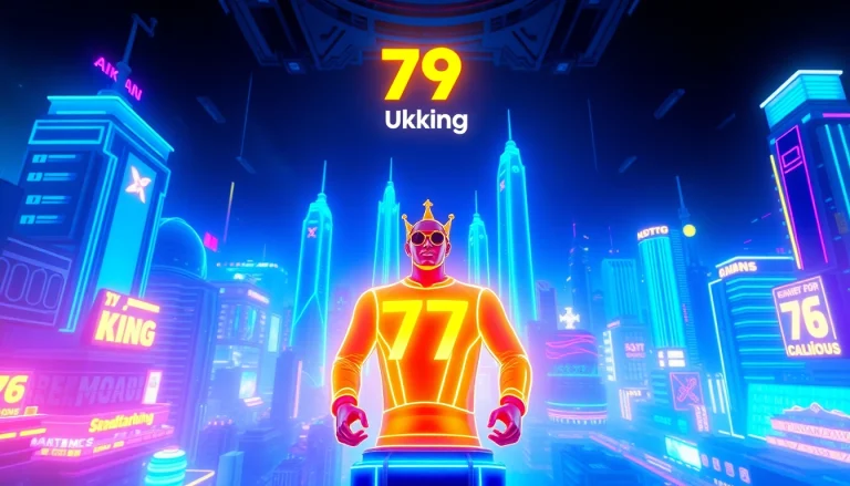Experience the thrilling victory of 79king within a vibrant digital gaming landscape, showcasing energy and excitement.