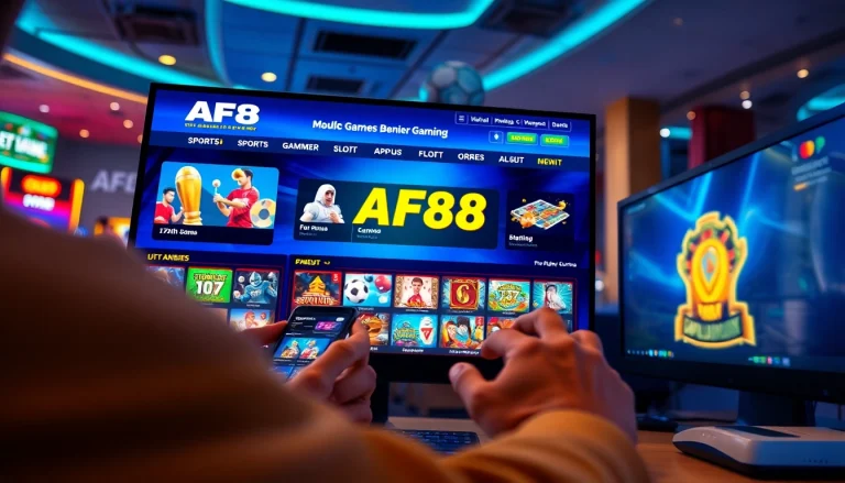 AF88 online gaming interface showcasing vibrant design and easy navigation.