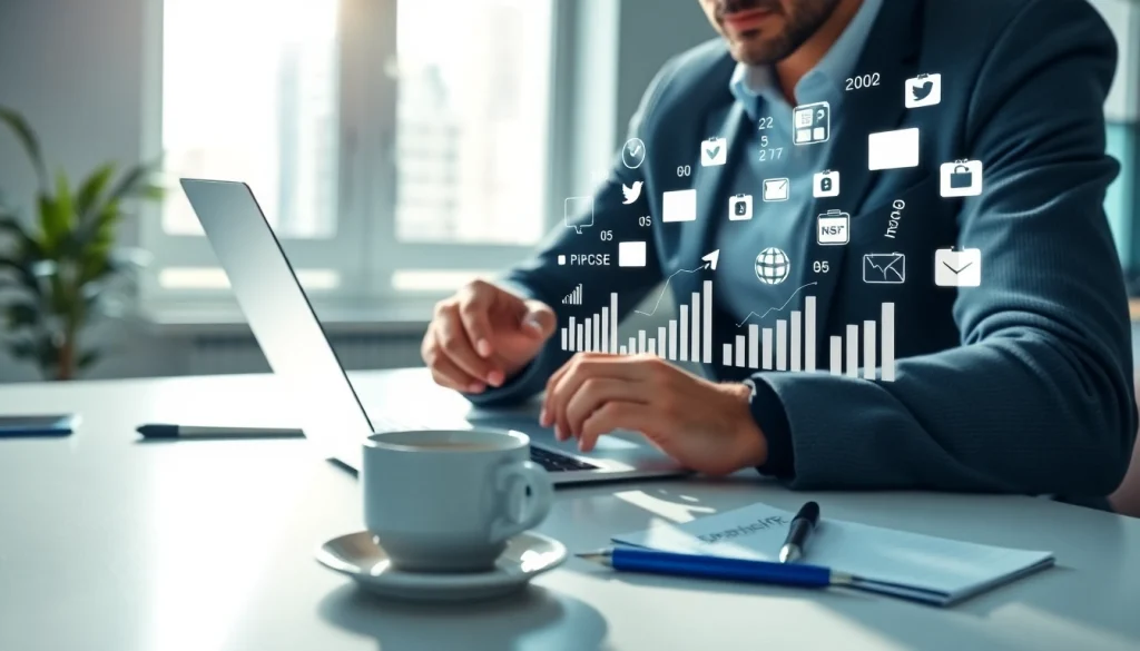 Engaged professional using a facebook smm panel to optimize social media strategies.