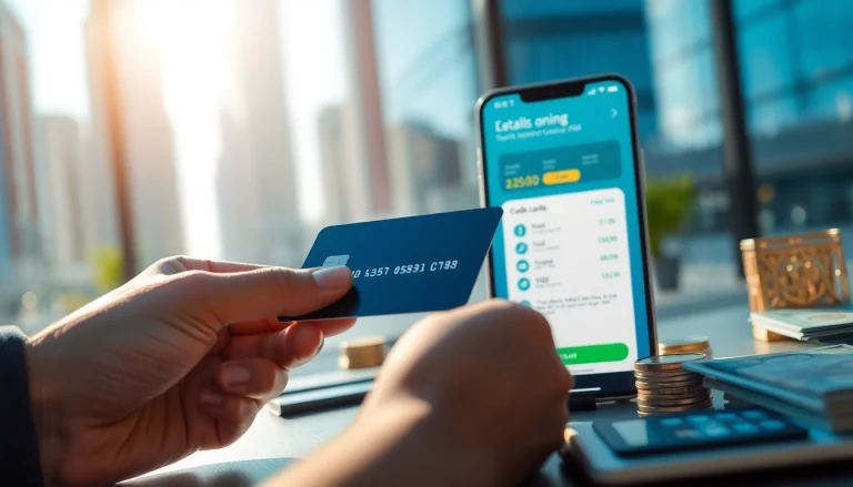 카드 현금화 신속하게 처리하는 손과 스마트폰의 모습